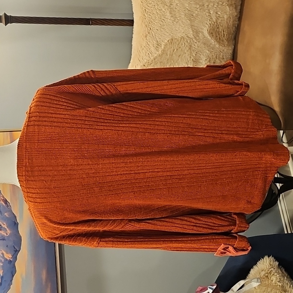 Umgee Rust Ribbed Crew Neck Sweater L NWT - Picture 7 of 7